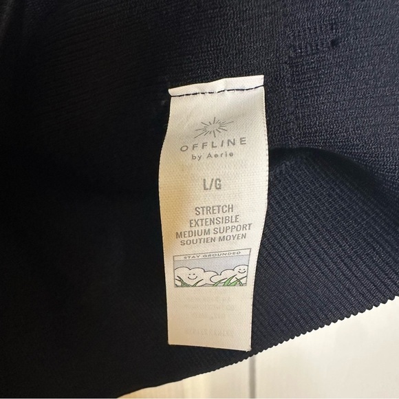 Offline by Aerie Women's Ribbed Crop Top Black Sleeveless V Neck Size Large - Picture 3 of 3